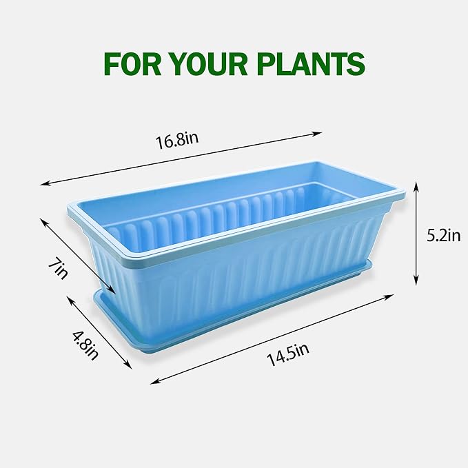 4 Packs 17 Inch Rectangular Window Flower Box Planter - Image 2