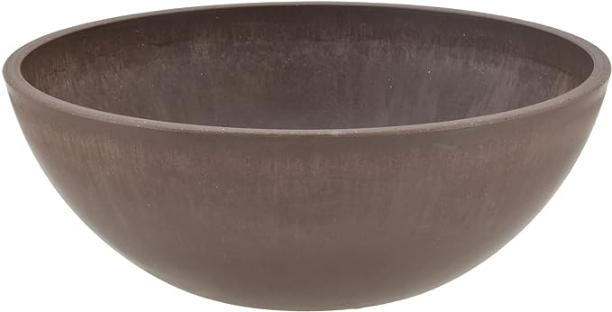 PSW Pot Collection M20C 8-inch Plastic/Stone/Wood Composite Low Bowl Planter – - Image 2