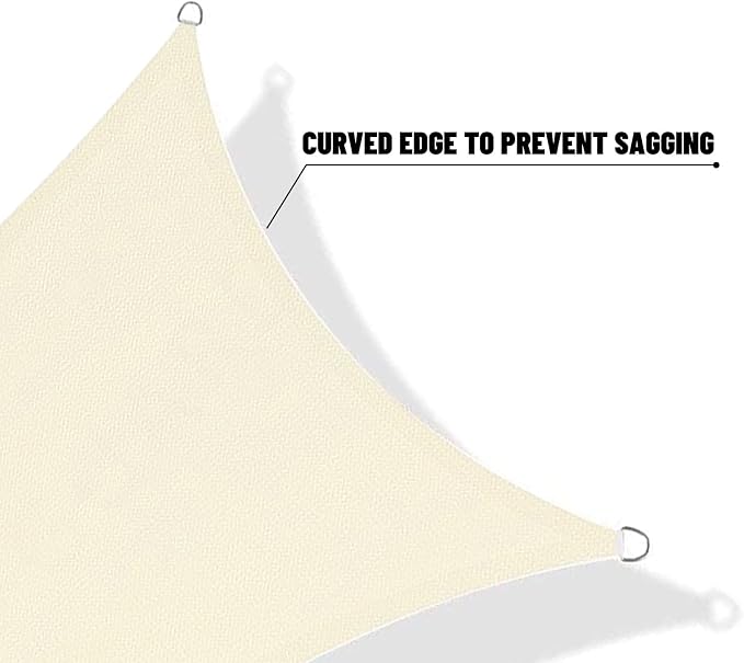 SUNNY GUARD Custom Size 14'x24' Butter Cream Sun Shade Sail Rectangle UV Block - Image 7