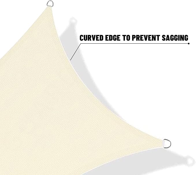 SUNNY GUARD Custom Size 10'x15'x18' Butter Cream Sun Shade Sail Triangle UV - Image 7