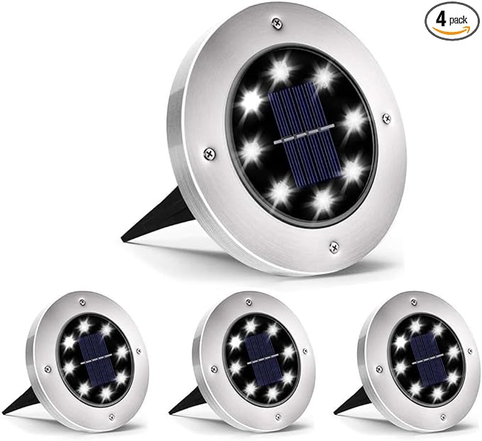 INCX 4.6 inch Solar Lights for Outside, 4 Pack Solar Light Outdoor Waterproof by INCX