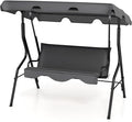 Porch Swing Outdoor, 3 Person Patio Swing w/Removable Cushion, Stand & by DREAMADE