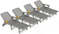 Outdoor Lounge Chair Set of 4, All Weather Patio Chaise Lounge Chairs by CIOKEA