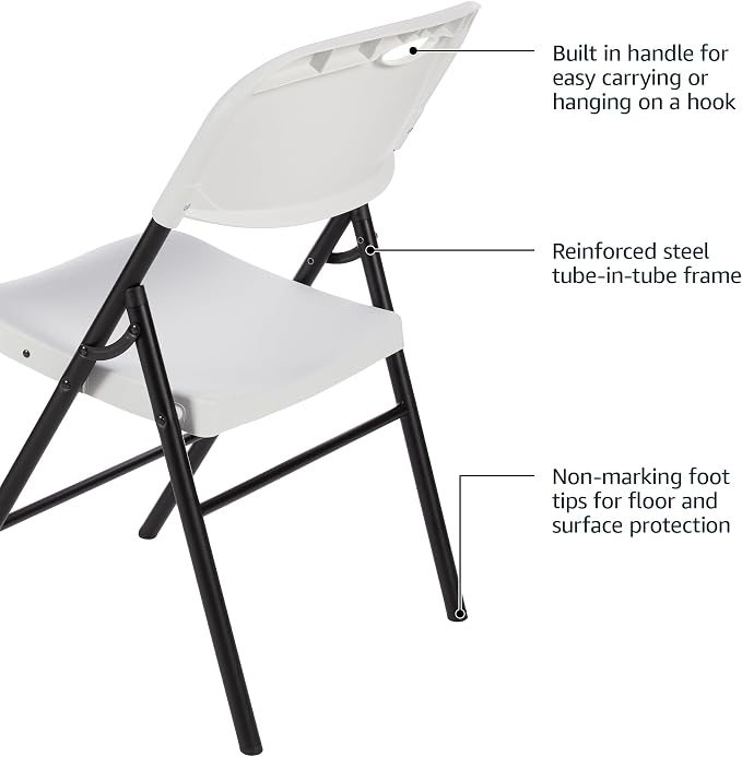 Amazon Basics Sturdy Foldable Plastic Chair, 350-Pound Capacity - Image 5