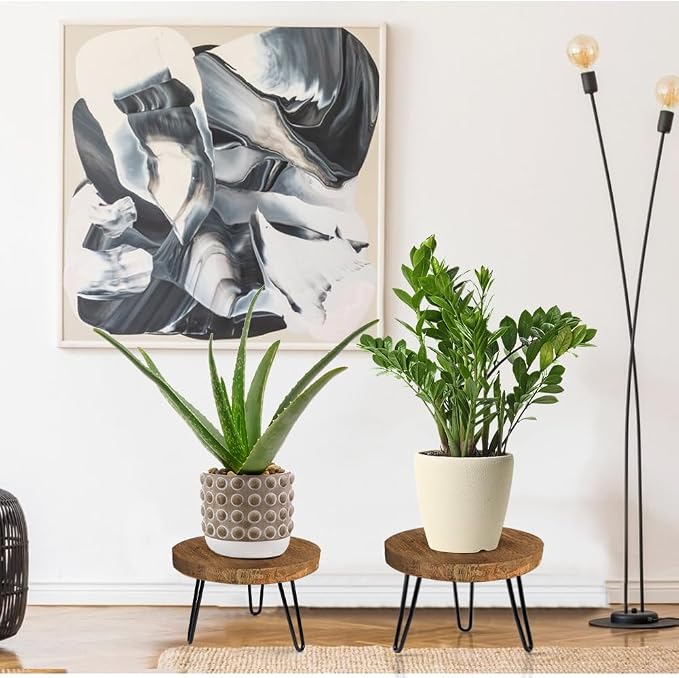 Plant Stand Indoor Outdoor, Wooden plant Stool, Mid Century Plant Stand - Image 3
