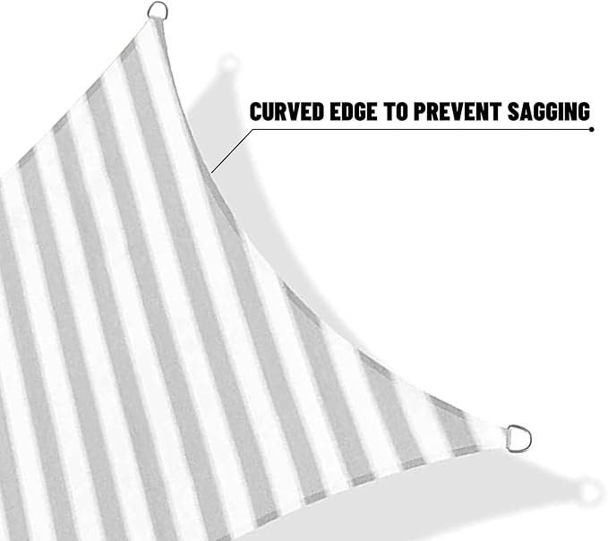 SUNNY GUARD Sun Shade Sail 8' x 10' Rectangle Grey-White UV Block Sunshade - Image 7