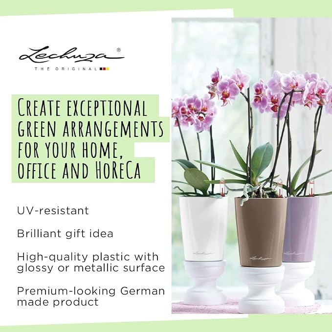 Lechuza MINI-DELTINI Charcoal Metallic, Self-Watering Small Indoor Planter - Image 5