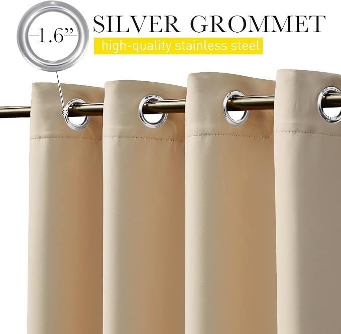 NICETOWN 2 Panels Weighted Blackout Curtains - Image 8