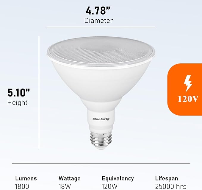 PAR38 LED Flood Light Bulbs Outdoor, Daylight 5000K, Dimmable Weatherproof LED - Image 6