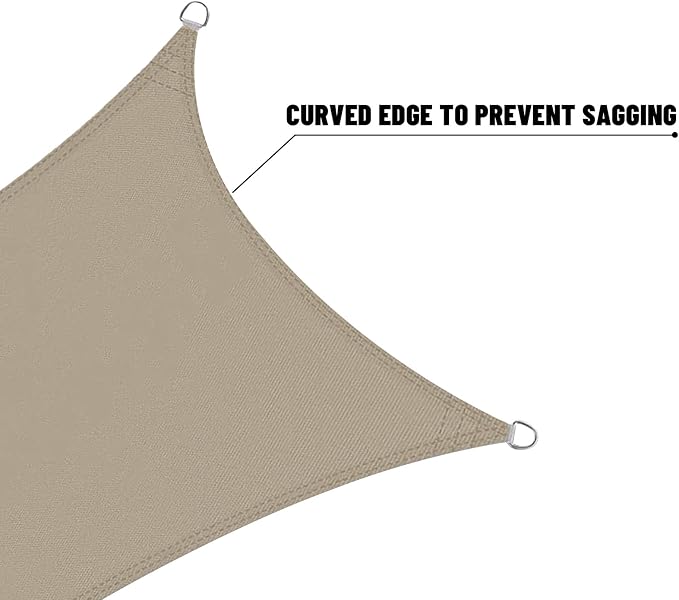 LOVE STORY Right Triangle 15'x15'x21.2' Waterproof Sun Shade Sail Canopy UV - Image 7