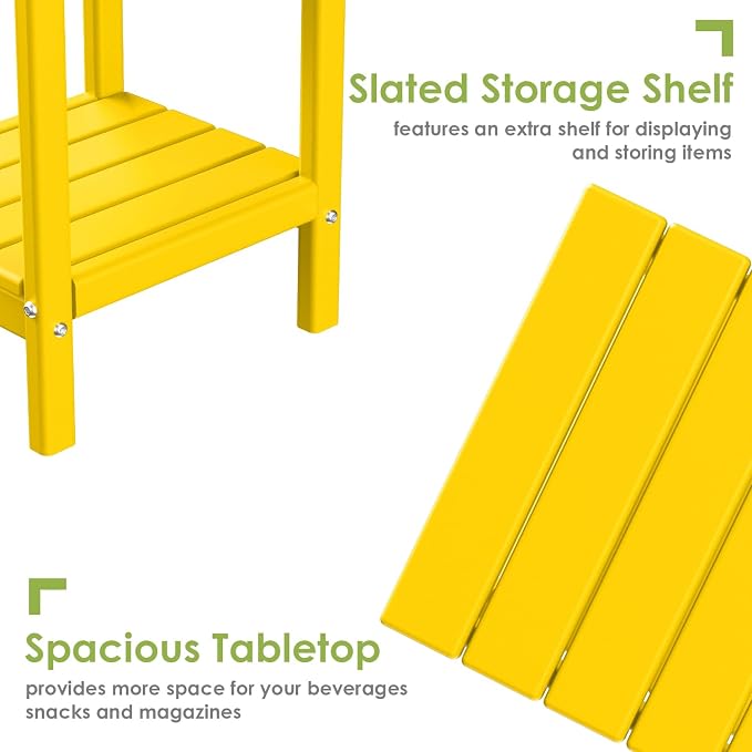 GREENVINES Adirondack-Outdoor-Side-Table | Set of 4 | 14 x 13 Inches | HDPE - Image 5