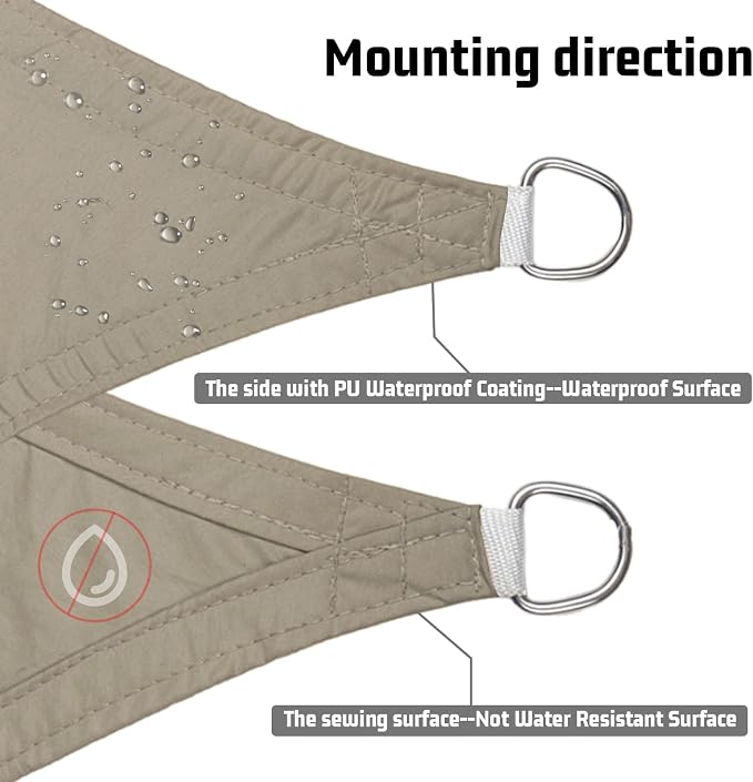 LOVE STORY Rectangle 6'x6' Waterproof Sun Shade Sail Canopy UV Block - Image 3