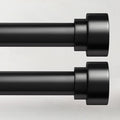 2 Pack Curtain Rods for Windows 72 to 144, 1 Inch Adjustable Black Heavy Duty by TimeForest