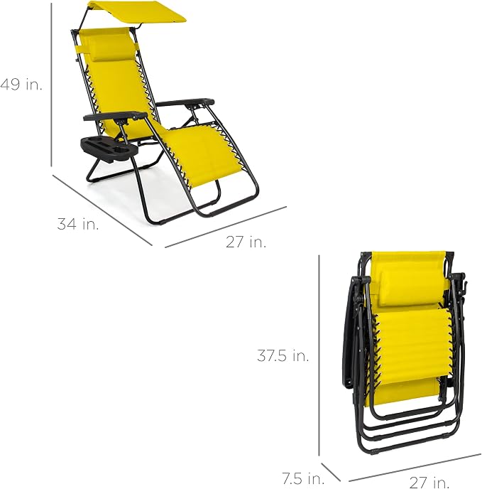 Best Choice Products Folding Zero Gravity Outdoor Recliner Patio Lounge Chair - Image 2