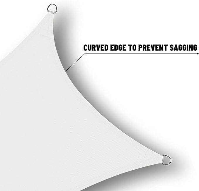 SUNNY GUARD Waterproof Sun Shade Sail 13'x13'x13' White Triangle UV Block - Image 4