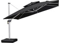 PURPLE LEAF 12 Feet Double Top Deluxe Square Patio Umbrella Offset Hanging by PURPLELEAF