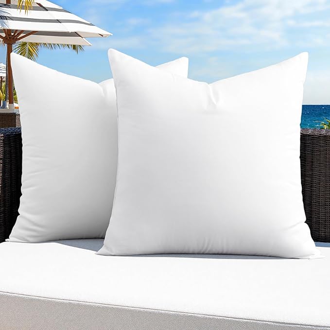 MIULEE Pack of 2 26x26 Outdoor Pillow Inserts, Outdoor Throw Pillows by MIULEE