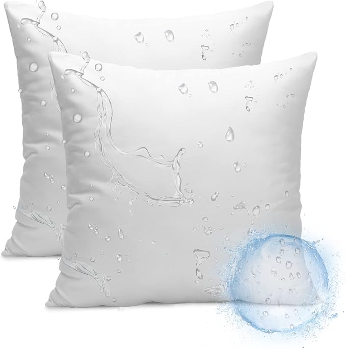 Ashler 20 x 20 Outdoor Pillows, Waterproof Inserts Set of 2 Throw Pillow Inserts by AshlerHomeDeco