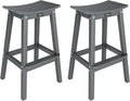 VINGLI 29" Outdoor Bar Stools Set of 2, HDPE Poly Lumber Bar Chairs by VINGLI