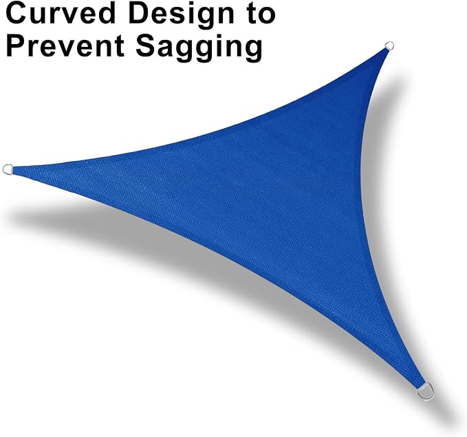 LOVE STORY 16' x 16' x 16' Triangle Blue Sun Shade Sail Canopy UV Block - Image 6