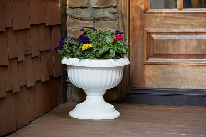 Southern Patio Dynamic Design 18 Inch Outdoor Home Resin Grecian Urn Versatile - Image 4