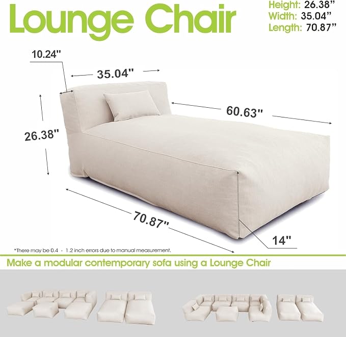 Outdoor Bean Bag Lounger Chair, Big Comfy Outdoor Daybed - Image 2