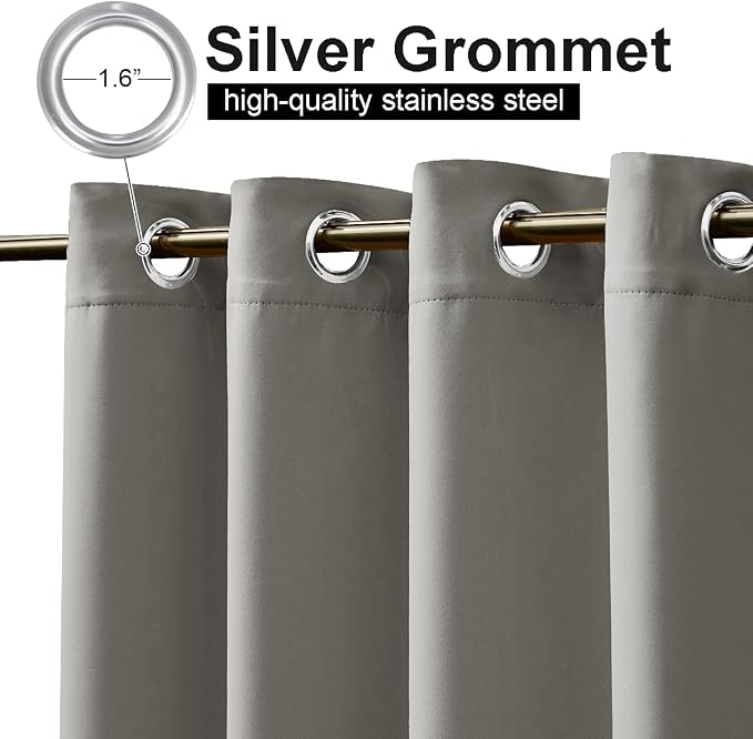 NICETOWN Bedroom Curtain for Patio Room Darkning, Thermal Insulated Rustproof - Image 2