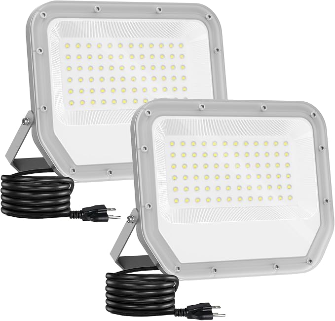 2 Pack Super Bright 6500k 10000lm LED Flood Lights Outdoor, 100w Led Outside by ELEKICO