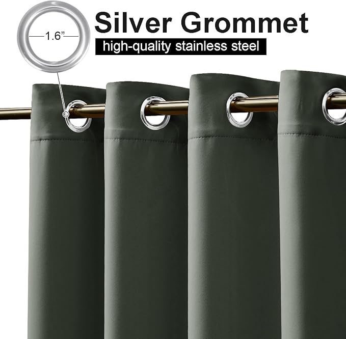 NICETOWN 2 Panels Weighted Blackout Outdoor Curtains - Image 6