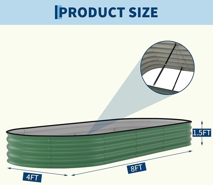 Garvee Galvanized Raised Garden Bed Outdoor, Rust-Resistant Raised Garden Beds - Image 2