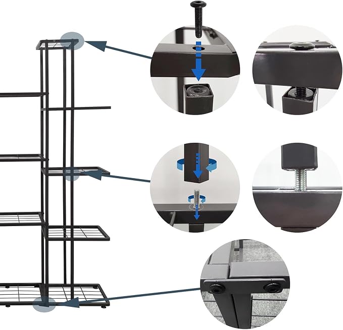 MTB Garden 5 Tier 14 Potted Metal Large Plant Stand - Image 6