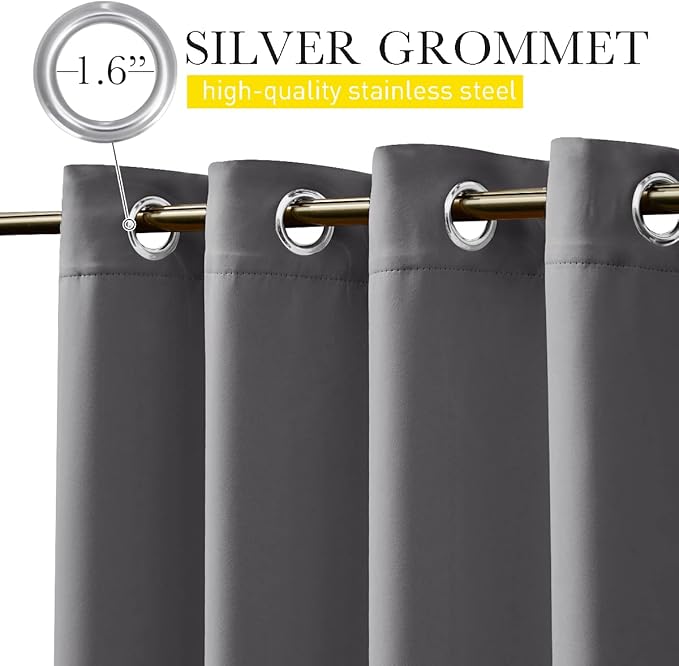 NICETOWN 2 Panels Weighted Blackout Curtains - Image 8