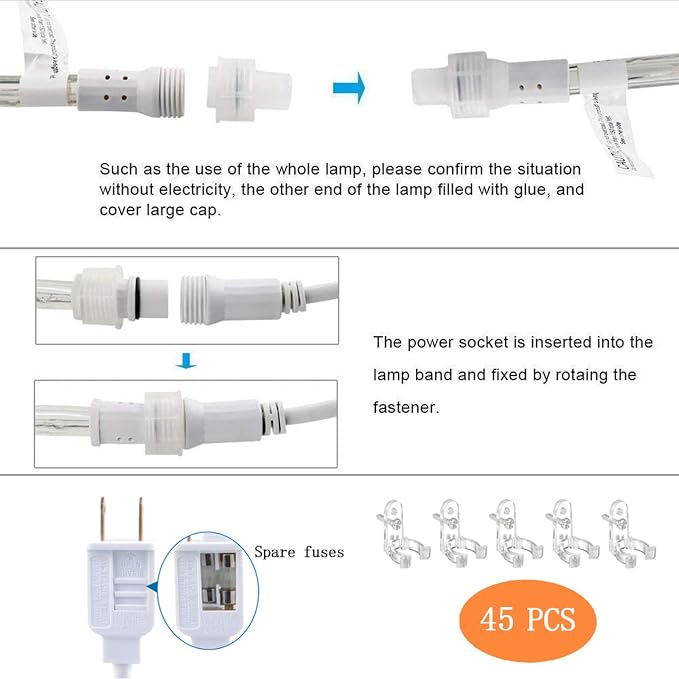 150ft LED Rope Lights Outdoor, 1080 LED Flexible Tube Lights - Image 5