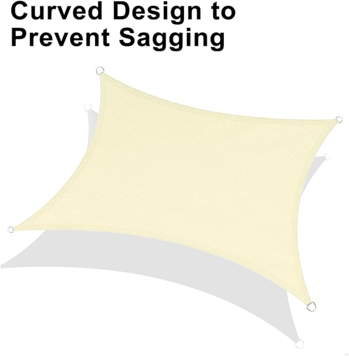 LOVE STORY Custom Size 9'x10' Butter Cream Sun Shade Sail Rectangle UV Block - Image 6