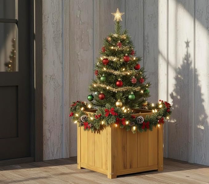 Idzo Acacia Wood Flower Planter Box - Image 3