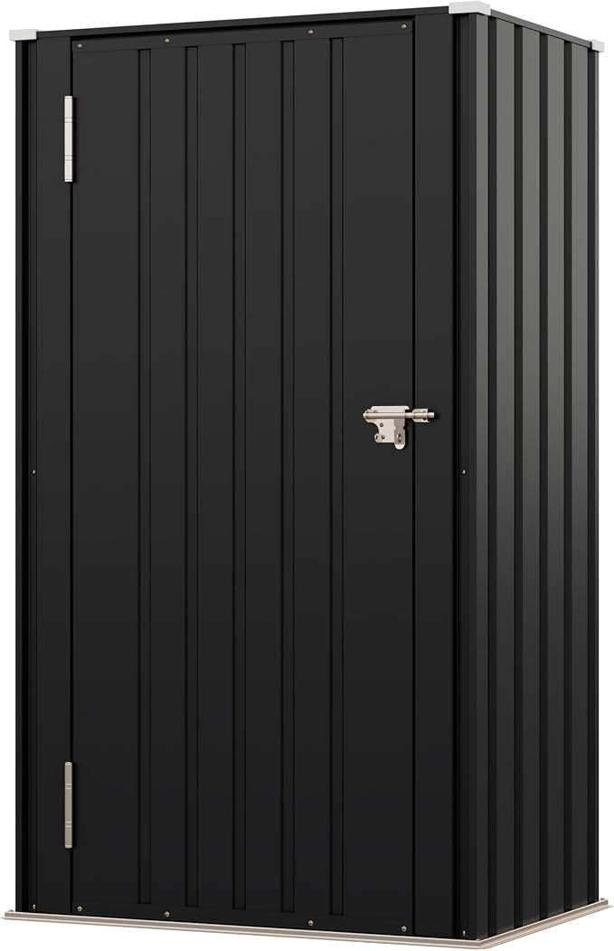 Devoko 22 Cuft Lockable Metal Storage Shed, Vertical Indoor Outdoor Tool Cabinet - Image 7