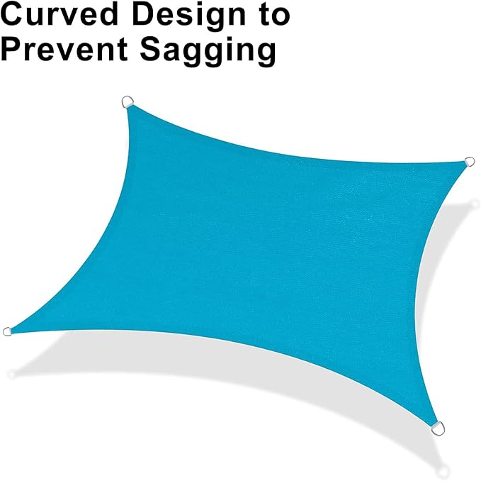 LOVE STORY Custom Size 7'x12' Turquoise Blue Sun Shade Sail Rectangle UV Block - Image 6