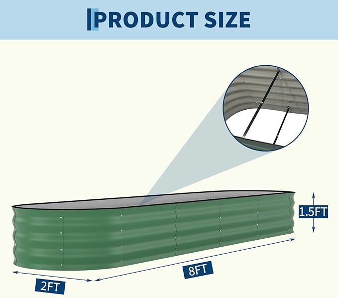 Garvee Galvanized Raised Garden Bed Outdoor, Rust-Resistant Raised Garden Beds - Image 2