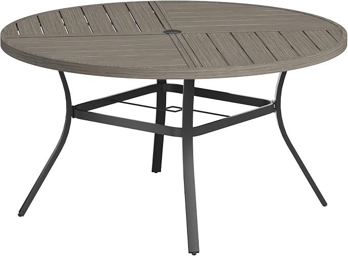 VICLLAX Round Patio Table with Adjustable Umbrella Hole by HOME