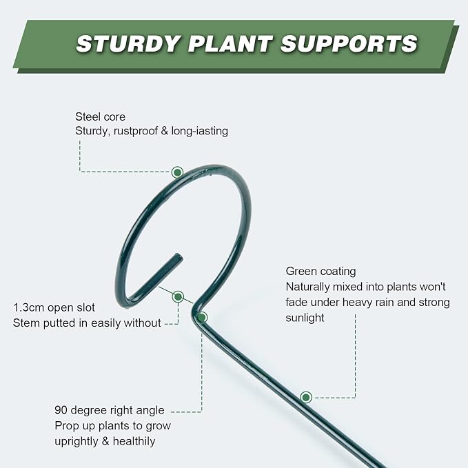 Joyhalo 12 Pack Plant Stakes, 16 Inch Plant Support Stakes, Plant Sticks Support - Image 5