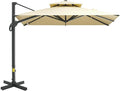 Outsunny 10ft Offset Patio Umbrella, Hanging Cantilever Umbrella, Square Shape by Outsunny
