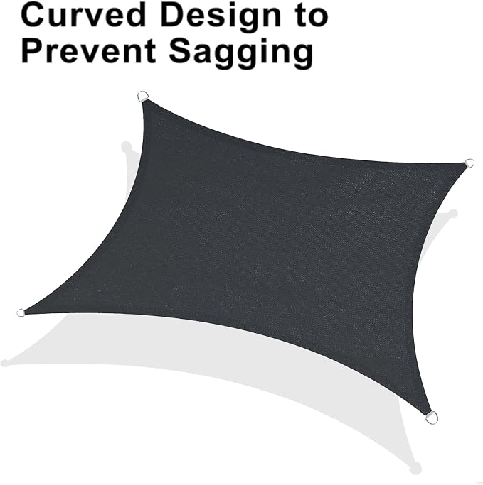 LOVE STORY Custom Size 9'x10' Graphite Grey Sun Shade Sail Rectangle UV Block - Image 6