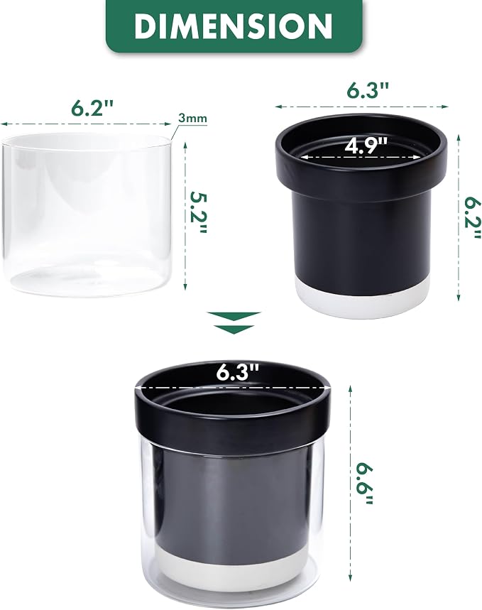 Phoenix Vine 6 Inch Self Watering Planter Pot - Image 2