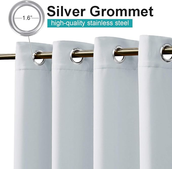 NICETOWN Bedroom Curtain Waterproof, Rustproof Grommet Triple Weave Textured - Image 2