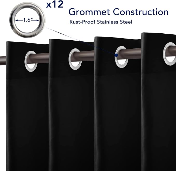 PureFit Outdoor Curtains for Patio Waterproof Weatherproof, UV and Fade - Image 4