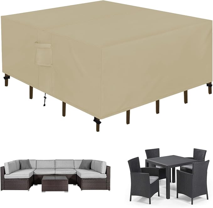 Easy-Going Square Patio Furniture Waterproof Outdoor Dining Table and Chair by Easy-Going