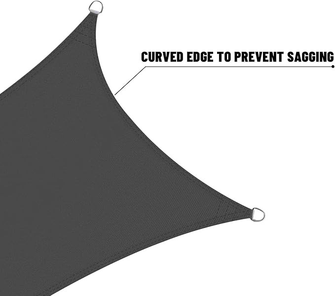 LOVE STORY Rectangle 7'x12' Waterproof Sun Shade Sail Canopy UV Block - Image 7