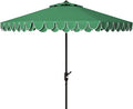 SAFAVIEH 9ft Outdoor Patio Umbrella, Dark Green, Auto Crank Tilt, UV Resistant by SAFAVIEH