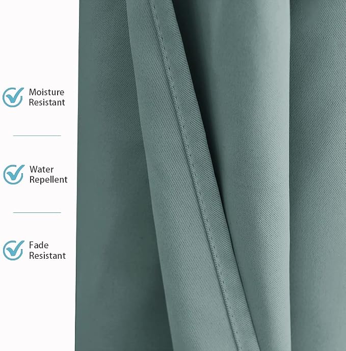 RYB HOME Outdoor Curtains for Patio, Waterproof Blackout UV Protection Outside - Image 6