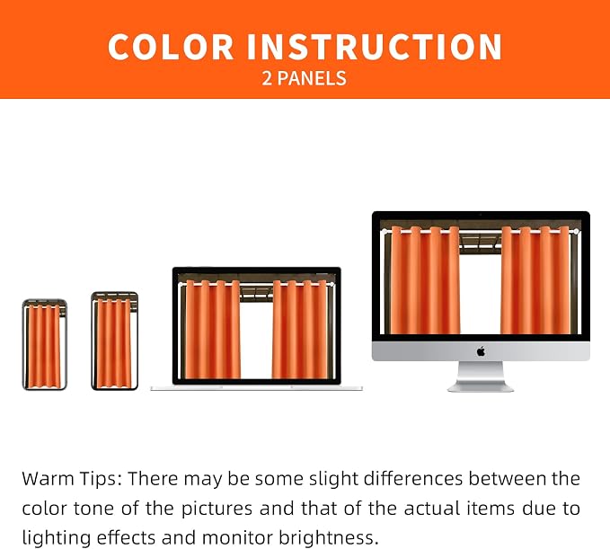 Outdoor Indoor Curtains W52 x L108 - Image 5